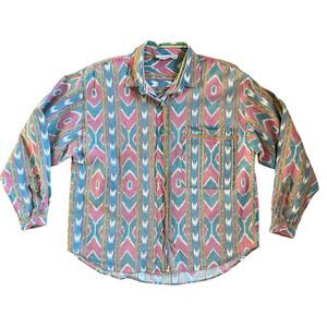 Vintage Southwestern Abstract Button Down Shirt Large